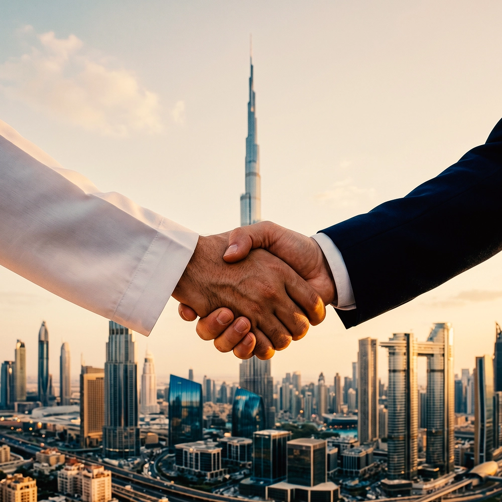 A confident handshake
